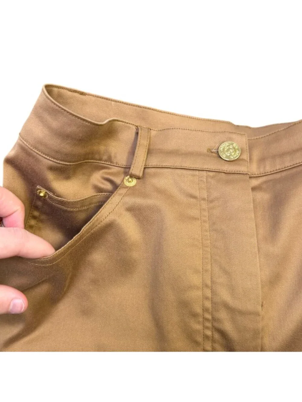St. John Brown High-Rise Straight-Leg Pants Size 6